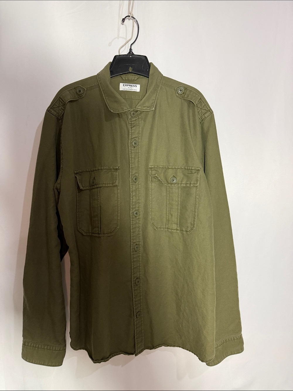 Express Men's Military-Style Jacket in Olive